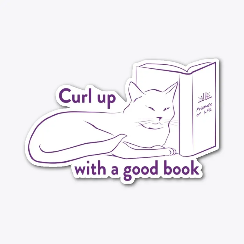 Cat and Book Sticker